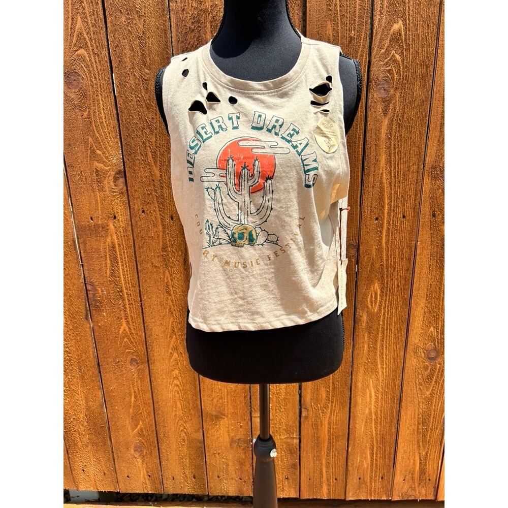 NWT Recycled Threads Desert Dreams Country Music Festival Distressed Tank Size L